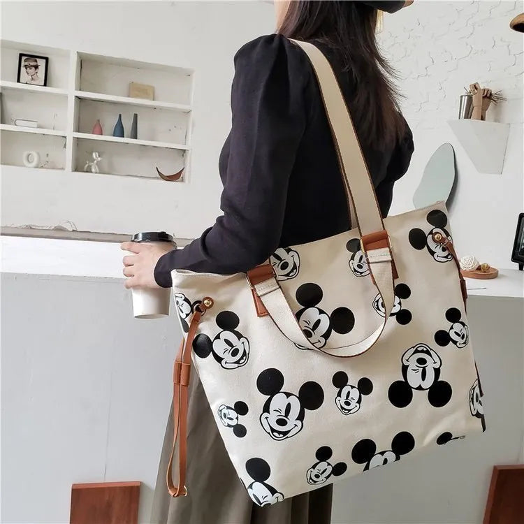 Bolsa casual portátil mickey de grande capacidade